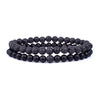 Set Bracelet Couples Distance Black White Natural Lava Stone Tiger Eye Beaded Yoga Bracelets for Men Women Elastic Rope Jewelry