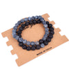 Set Bracelet Couples Distance Black White Natural Lava Stone Tiger Eye Beaded Yoga Bracelets for Men Women Elastic Rope Jewelry