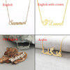 Setiap Personalized Nama Kalung Wanita Pria Stainless Steel Collares Mujer Bijoux Menarik Nama Kustom Kalung Kalung Liontin