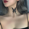 Sexy Black Lace Butterfly Chokers Necklaces for Women Summer White Transparent Chocker Club Party Jewelry New