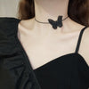 Sexy Black Lace Butterfly Necklace Women Glamour Necklace White Transparent Club Party Jewelry Girl Butterfly Necklace