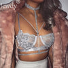 Sexy Body Chain Rhineston Necklace Statement Jewelry Flower Summer Boho  Brassiere Women Night Club Gift 2022