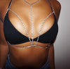 Sexy Body Jewelry Nightclub DJ Lady DS Sparkling Bra Classic Copper Star Rhinestone Charm beach Strap type Chest  chain