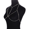 Sexy Body Jewelry Nightclub DJ Lady DS Sparkling Bra Classic Copper Star Rhinestone Charm beach Strap type Chest  chain