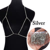 Sexy Crystal Bra Body Chain Bikini Twisted Necklace for Women Rhinestone Cross Belly Body Jewelry Chest Chain Jewelry Accessory