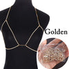 Sexy Crystal Bra Body Chain Bikini Twisted Necklace for Women Rhinestone Cross Belly Body Jewelry Chest Chain Jewelry Accessory