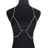 Sexy Crystal Bra Body Chain Bikini Twisted Necklace for Women Rhinestone Cross Belly Body Jewelry Chest Chain Jewelry Accessory