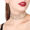 Sexy Exaggerated Shiny Rhinestone Letter Honey Choker Necklace for Women Punk Wide Neck Chocker Collar Jewelry XR1176