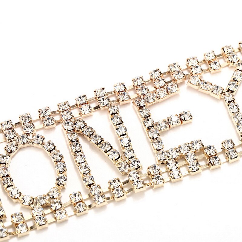 Sexy NASTY Shiny Rhinestone Choker Necklace Letter for Women FANCY Big