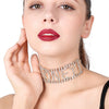 Sexy Exaggerated Shiny Rhinestone Letter Honey Choker Necklace for Women Punk Wide Neck Chocker Collar Jewelry XR1176
