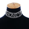 Sexy Exaggerated Shiny Rhinestone Letter Honey Choker Necklace for Women Punk Wide Neck Chocker Collar Jewelry XR1176