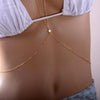 Sexy Gold Body Link Chain Bikini Beach Crossover Harness Star Pendant Necklace Waist Belly Bodychain Beach Boho Jewelry Bijoux