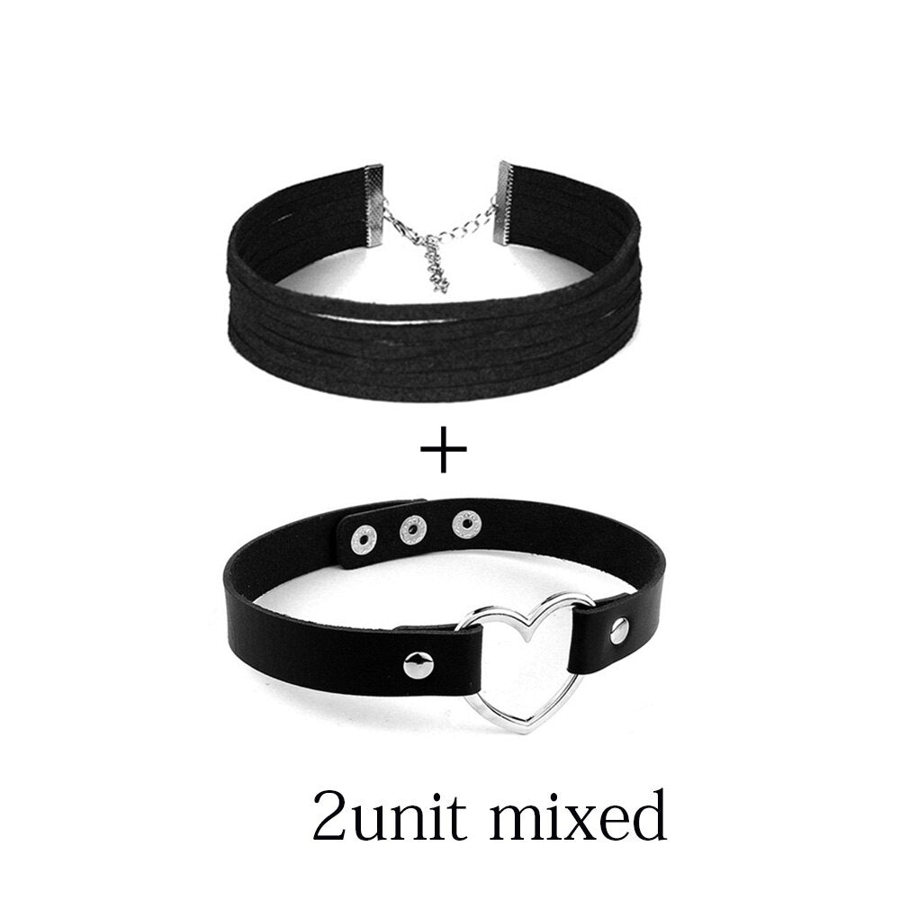 Sexy Harajuku Lace Up Anime Jewelry Velvet Leather Vintage Punk Gothic Choker Necklace for Women Girl Jewelry Gift