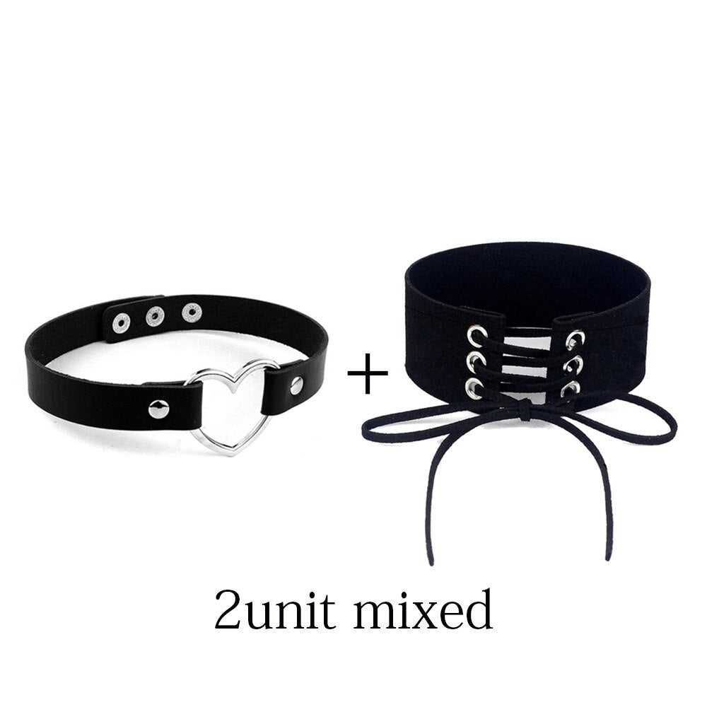 Sexy Harajuku Lace Up Anime Jewelry Velvet Leather Vintage Punk Gothic Choker Necklace for Women Girl Jewelry Gift