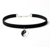 Sexy Lace Vintage Choker Necklace for Women Collar Torques Neck Jewelry Black Boho Yin Yang Pendant Necklaces Charm Gothic