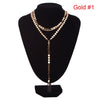 Sexy Multilayer Sequins Crystal Rhinestone Tassel Pendants Chain Necklace Choker Collar Women Jewelry #235641