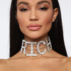 Sexy NASTY Shiny Rhinestone Choker Necklace Letter for Women FANCY Big Choker Necklace Crystal Collar Statement Jewelry Gift