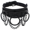 Sexy PU Leather Collar Necklace O-ring Neck Chain Punk Gothic Clavicle Chain Harajuku Choker Necklaces Party Nightclub