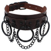 Sexy PU Leather Collar Necklace O-ring Neck Chain Punk Gothic Clavicle Chain Harajuku Choker Necklaces Party Nightclub