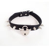 Sexy Spikes Necklace Pendant, Handmade Harajuku Lock Key Safe Heart Choker, Punk Goth Stud Letaher Collar Necklace