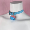 Sexy Trendy Blue Collar Necklaces Jewelry for Women Party Gift PU Leather Punk Harajuku Choker Metal Small Bell Harness Fashion