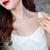 Sexy Wave Simulated Pearl Choker Necklace Women Wedding Trendy Shining Rhinestone Collares Pendants Elegant Birthday Bijoux