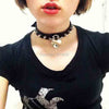 Sexy Women Girl Pastel Goth Handmade Leather Collar Lockable Heart Choker Locket Lock Necklace
