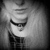 Sexy Women Girl Pastel Goth Handmade Leather Collar Lockable Heart Choker Locket Lock Necklace