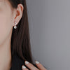 925 Stamp Silver Color Flower Stud Earrings For Women Star Zircon Earrings Korea  Wedding Jewelry Gift GaaBou