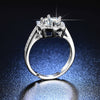 925 Sterling silver shiny Crystal square Rings for women Adjustable size party wedding Accessories Jewelry holiday gifts