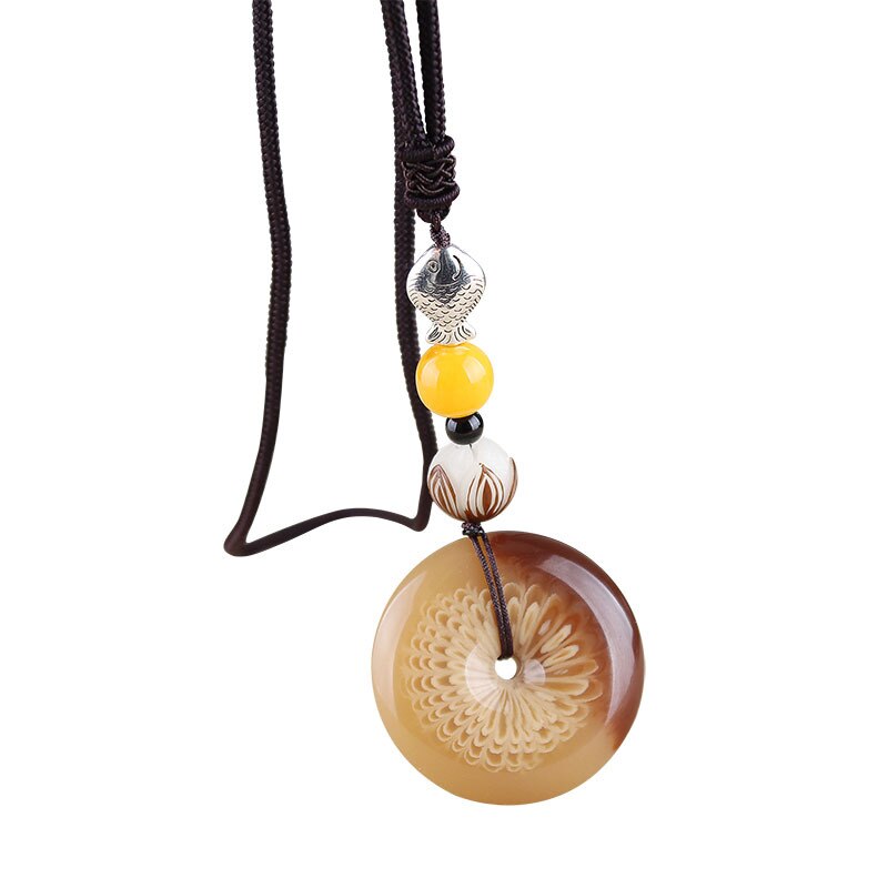 Shan-pahudia-Juglans-regia ethnic jewelry vintage necklace bodhi seed  pendant necklace men and women  accessories