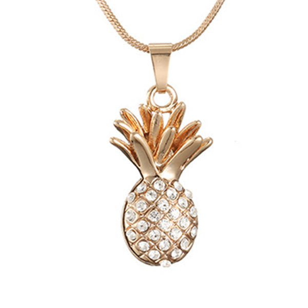 Pineapple Necklace Fruit Pendant Long Chain Necklaces Cute&Romantic Gold/Silver Color Women Fashion Charm Jewelry XL-0229