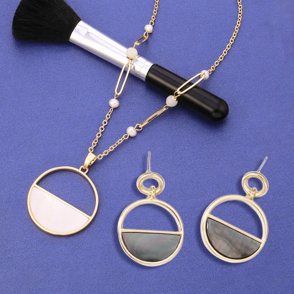 Shell Pendant Long Sweater Necklaces for Woman Pearl Chain Necklace Same Style Matching Jewelry Bijoux Set Accessories
