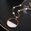 Shell Pendant Long Sweater Necklaces for Woman Pearl Chain Necklace Same Style Matching Jewelry Bijoux Set Accessories