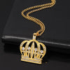 Shine King Crown Rhinestone Necklace Hip-hop Charm For Man Women Bar Rock Collar Necklace Cool Jewelry Accessories