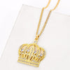 Shine King Crown Rhinestone Necklace Hip-hop Charm For Man Women Bar Rock Collar Necklace Cool Jewelry Accessories