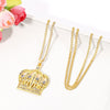 Shine King Crown Rhinestone Necklace Hip-hop Charm For Man Women Bar Rock Collar Necklace Cool Jewelry Accessories