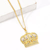 Shine King Crown Rhinestone Necklace Hip-hop Charm For Man Women Bar Rock Collar Necklace Cool Jewelry Accessories