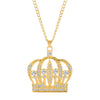 Shine King Crown Rhinestone Necklace Hip-hop Charm For Man Women Bar Rock Collar Necklace Cool Jewelry Accessories