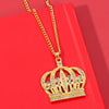 Shine King Crown Rhinestone Necklace Hip-hop Charm For Man Women Bar Rock Collar Necklace Cool Jewelry Accessories