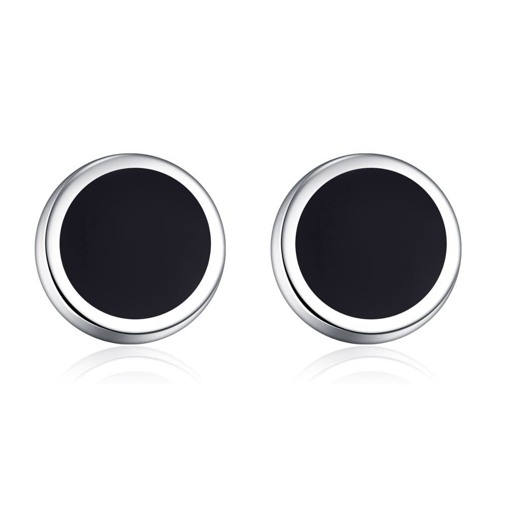 100% 925 Sterling Silver Acrylic Round Stud Earrings for Women Silver Small Earrings Fine Jewelry brincos Party Gift