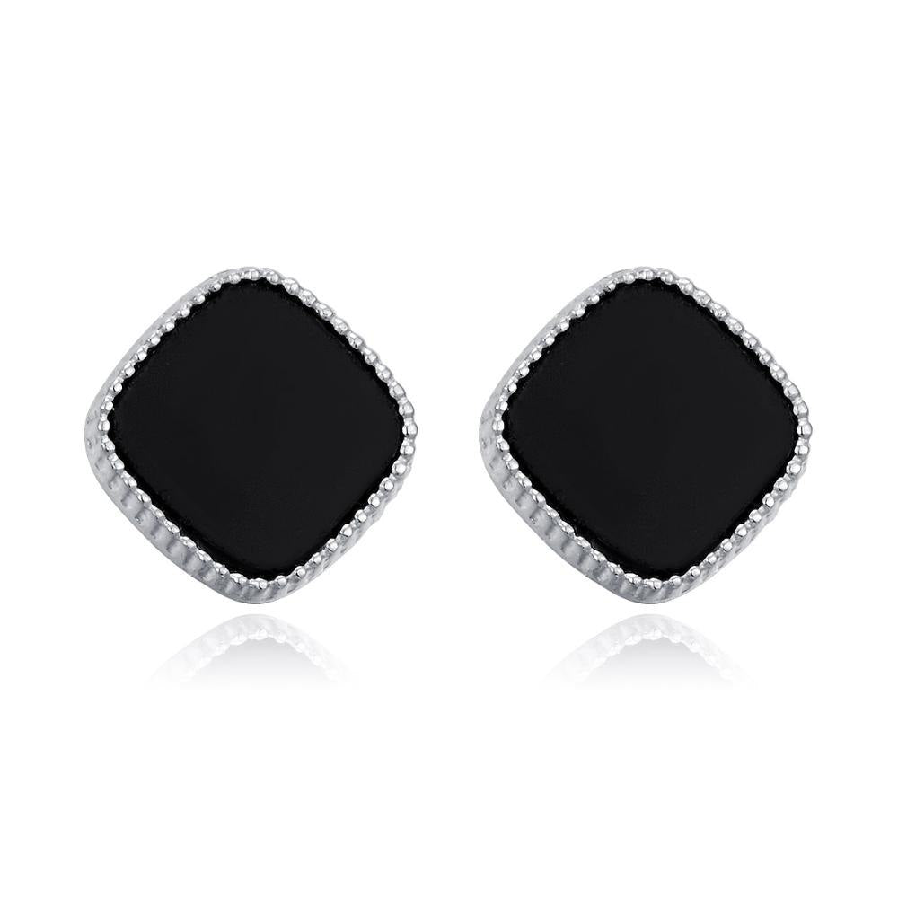 100% 925 Sterling Silver Acrylic Round Stud Earrings for Women Silver Small Earrings Fine Jewelry brincos Party Gift