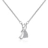 100% 925 Sterling Silver Jewelry Romantic Propose Marriage Love Bride & Groom Necklaces & Pendants for Women Wedding