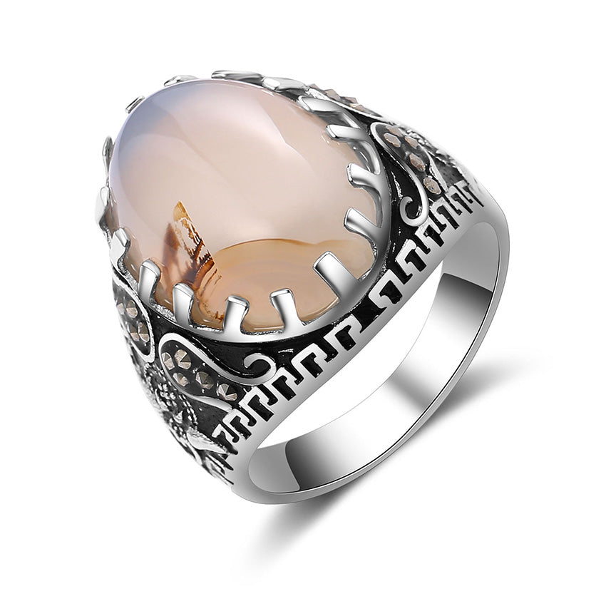 100% 925 Sterling Silver Vintage Elegant Engagement Finger Ring for Women Fashion Wedding Luxury Thai Silver Jewelry