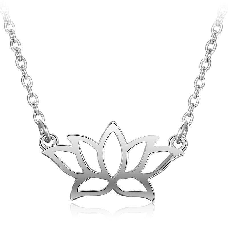 2020 Fashion 925 Sterling Silver Lotus Pendants&Necklaces For Women Elegant Flower Jewelry Party Gifts Collar de Plata