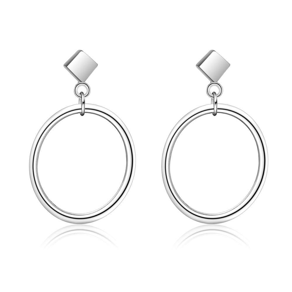 2020 Fashion Women Big Circle Drop Earrings 925 Sterling Silver Round Dangle Hook Earring Female Fine Jewelry Brinco