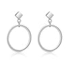 2020 Fashion Women Big Circle Drop Earrings 925 Sterling Silver Round Dangle Hook Earring Female Fine Jewelry Brinco