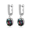 2020 Hot Luxury 925 Sterling Silver Colorful Cubic Zirconia Oval Drop/Dangle Earrings U Shape Fine Earrings for Women