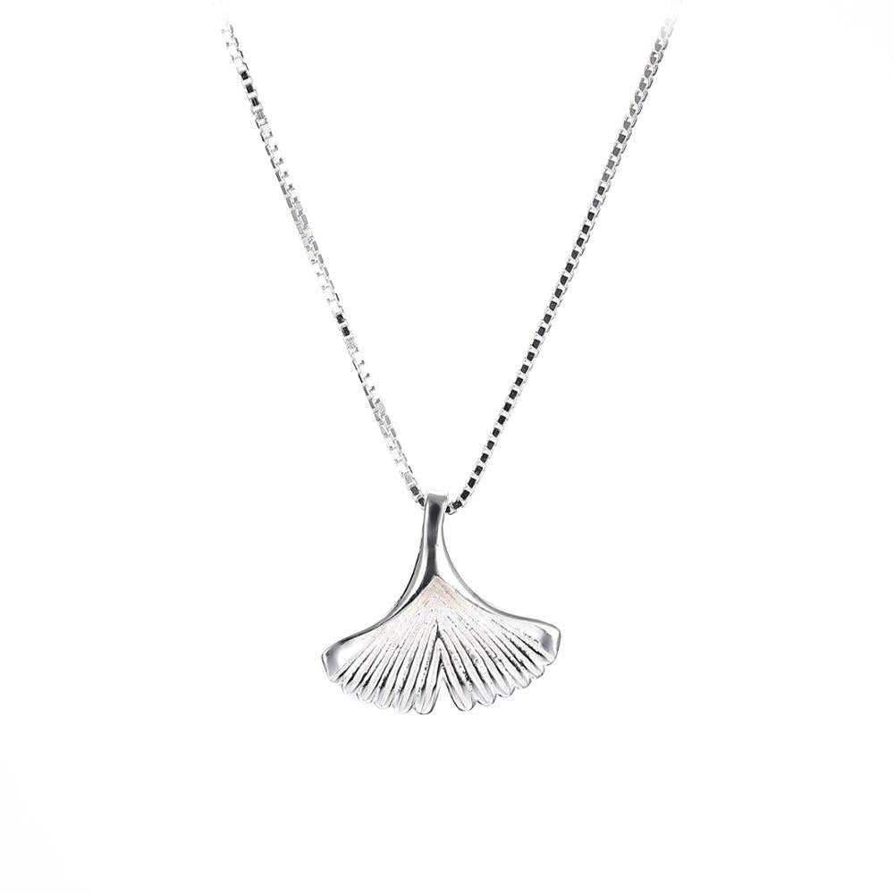2020 Hot Sale Ginkgo Biloba Pendants Necklaces for Women Elegant Leaf Drop Necklace 925 Sterling Silver Fine Jewelry