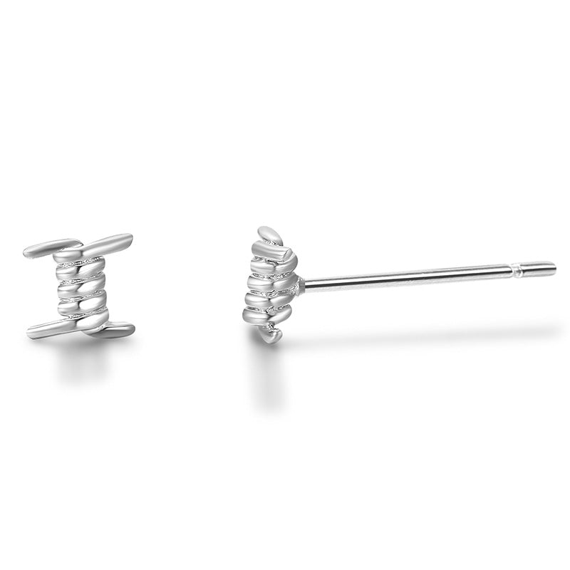 2020 New Fashion Twisted Rope Stud Earrings for Women & Man 100% 925 Sterling Silver Jewelry Cute Tiny Party Earrings